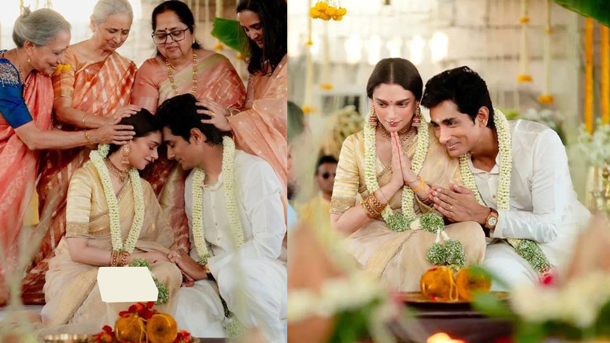 Aditi Rao Hydari and Siddharth Tie the Knot in Stunning Sabyasachi Outfits at Historic 400 Year Old Temple