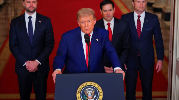 Donald Trump 2 Trump delivers a chilling warning from the White House — more devastating targets in Iran are “ready to be hit.”