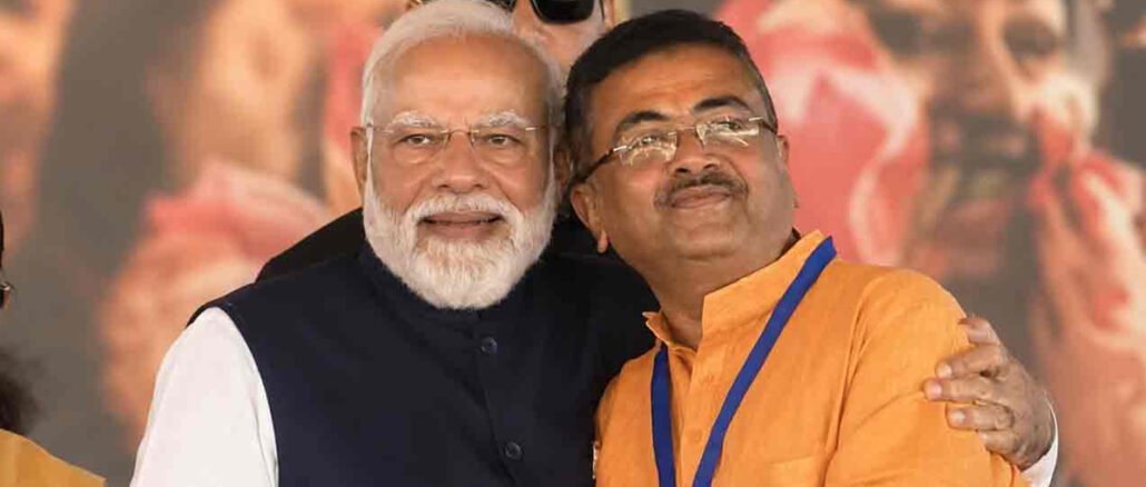 Historic Moment at Brigade: Modi Hugs Suvendu After Oath, Shah & Yogi Join In