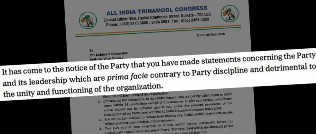 TMC Issues Show-Cause Notices to 5 Spokespersons After Poll Debacle